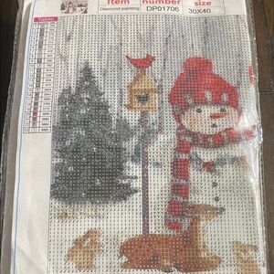 Diamond Painting Canvas Kit with Cardinal Motif - Red Accent